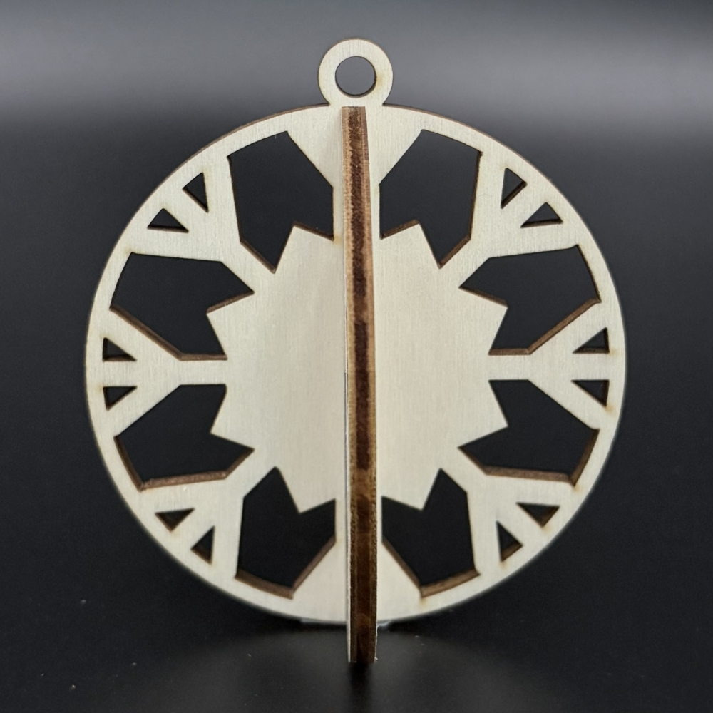 Set 8 Decoratiuni de Craciun 3D din Lemn – 2 Piese/Model cu Cutie Cadou - Model 7