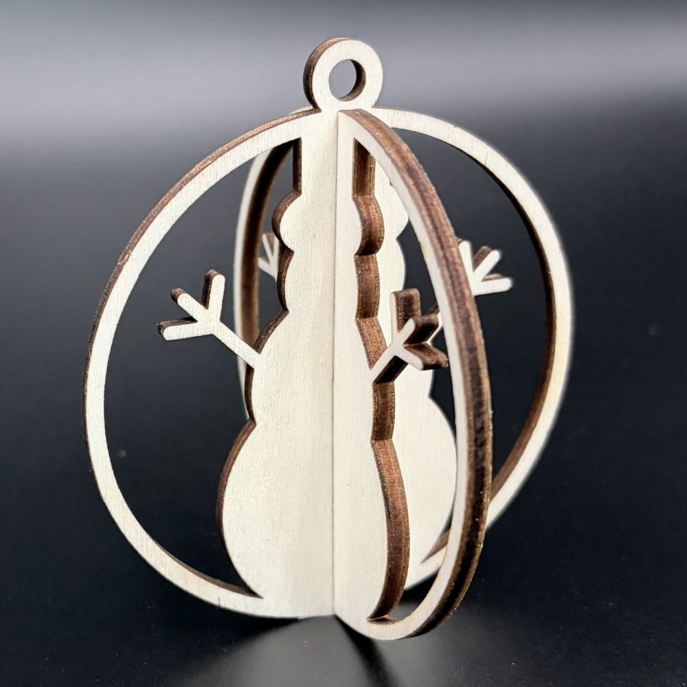 Set 8 Decoratiuni de Craciun 3D din Lemn – 2 Piese/Model cu Cutie Cadou - Model 7