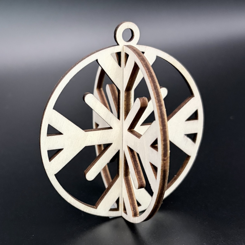 Set 8 Decoratiuni de Craciun 3D din Lemn – 2 Piese/Model cu Cutie Cadou - Model 7