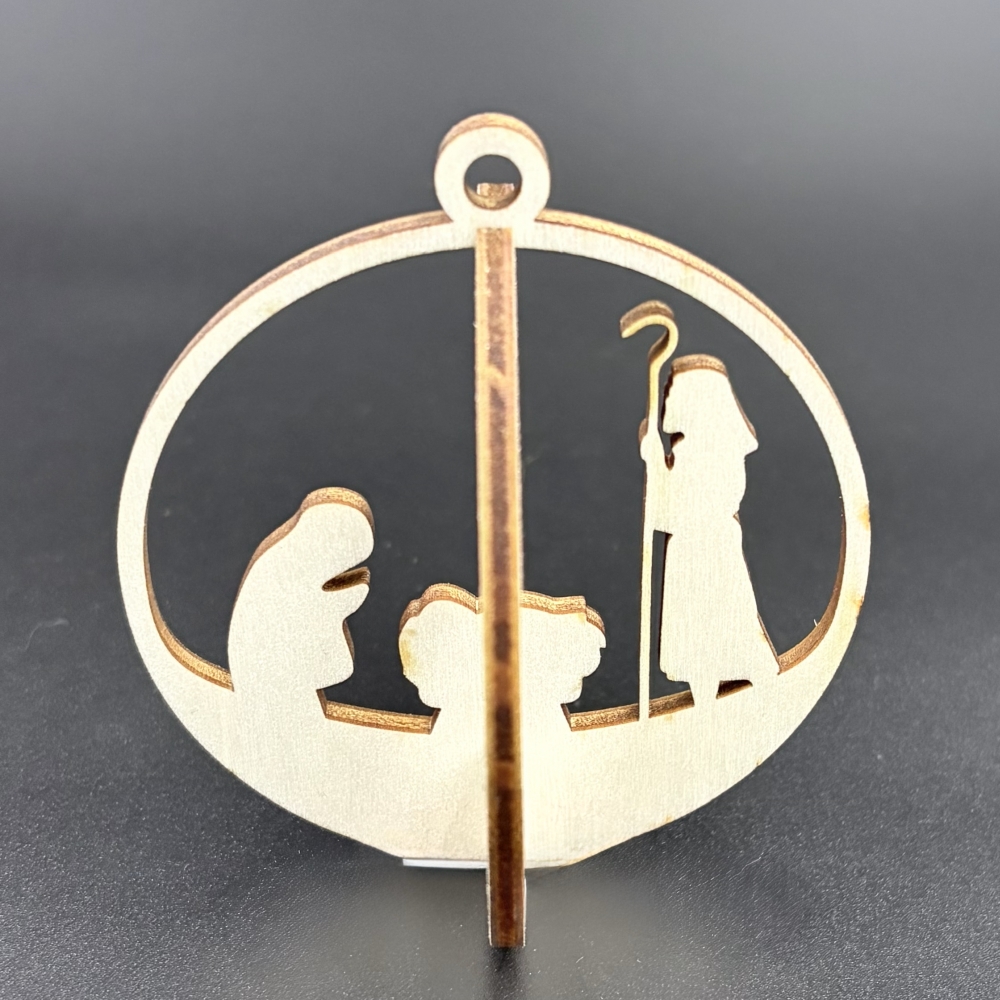 Set 8 Decoratiuni de Craciun 3D din Lemn – 2 Piese/Model cu Cutie Cadou - Model 7