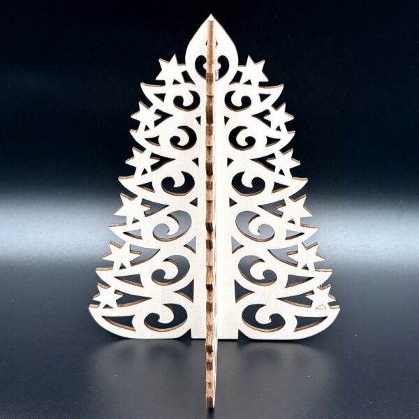 pom de Craciun 3D din lemn 2 elemente 20 cm