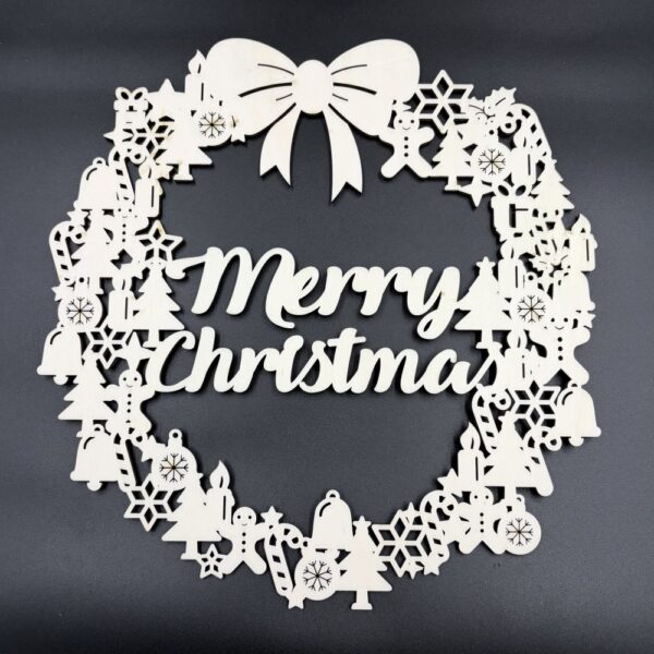 decoratiune de usa din lemn 30 cm Craciun